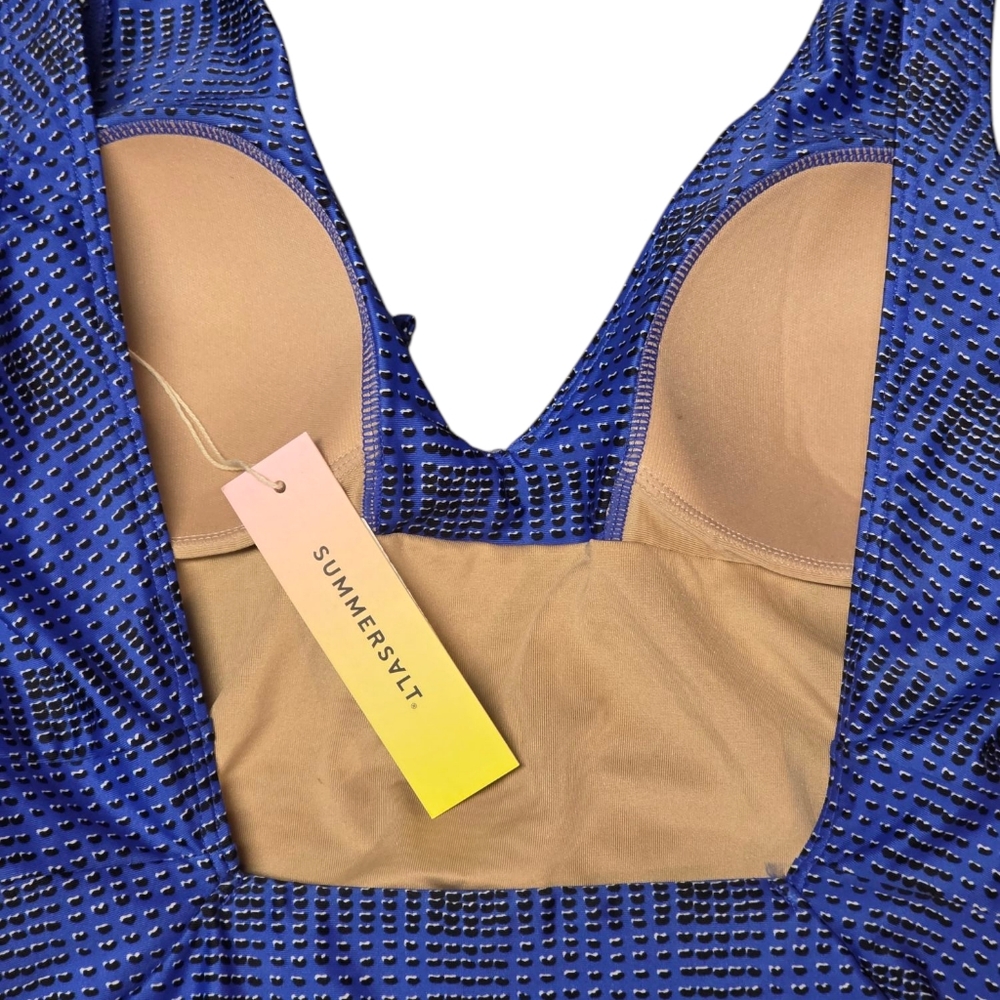 SUMMERSALT BACKFLIP TIE FRONT PLAID ONE PIECE SWIMSUIT 4 - Picture 7 of 12